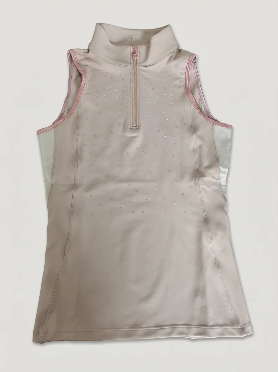 Même haut, coloris sable à liseré rose